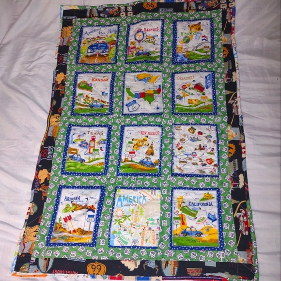 Colorful Route 66 PatchworkLap Quilt